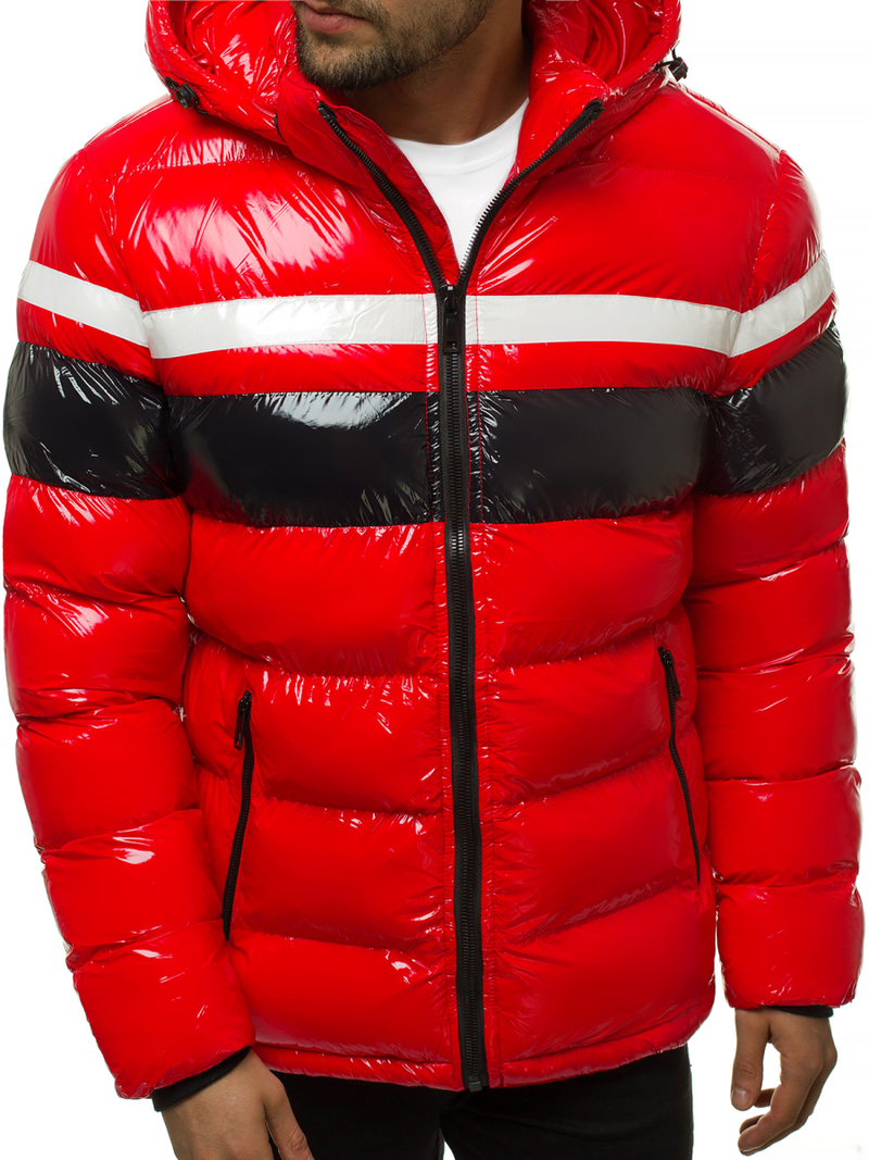 Kurtka zimowa męska pikowana czerwona OZONEE N/6463