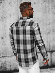 Koszula flanelowa męska czarna OZONEE NB/MC727N