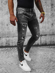 Spodnie jeansowe męskie czarne OZONEE NB/MP0166N