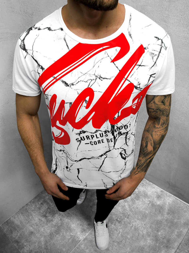 T-Shirt męski biały OZONEE JS/KS2015Z