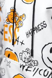 Bluza z kapturem męska biała OZONEE JS/8B1226/1