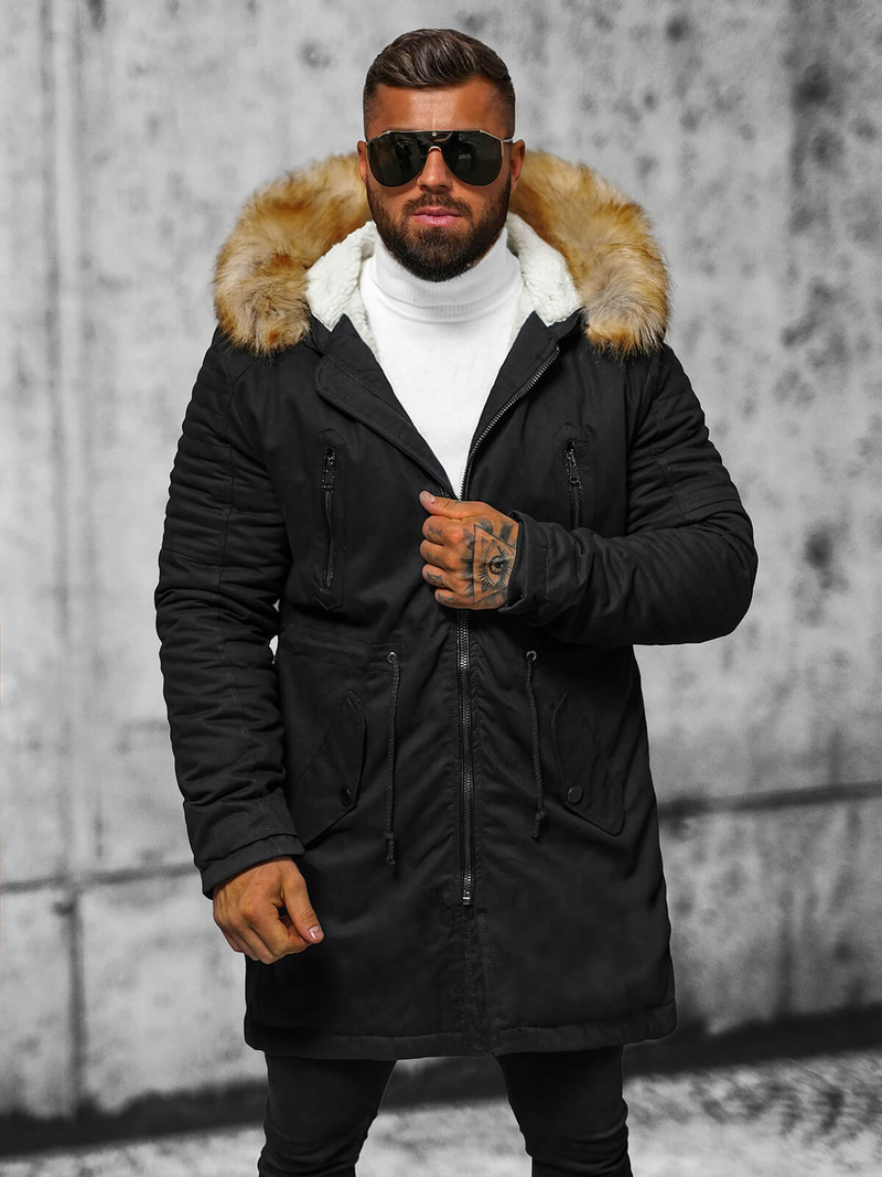 Куртка зимова чоловіча чорна OZONEE JD/390