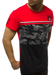 T-Shirt męski czerwony OZONEE JS/SS10979