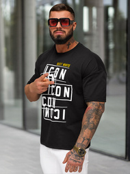 T-shirt męski loose fit czarny OZONEE JS/8B1366/3