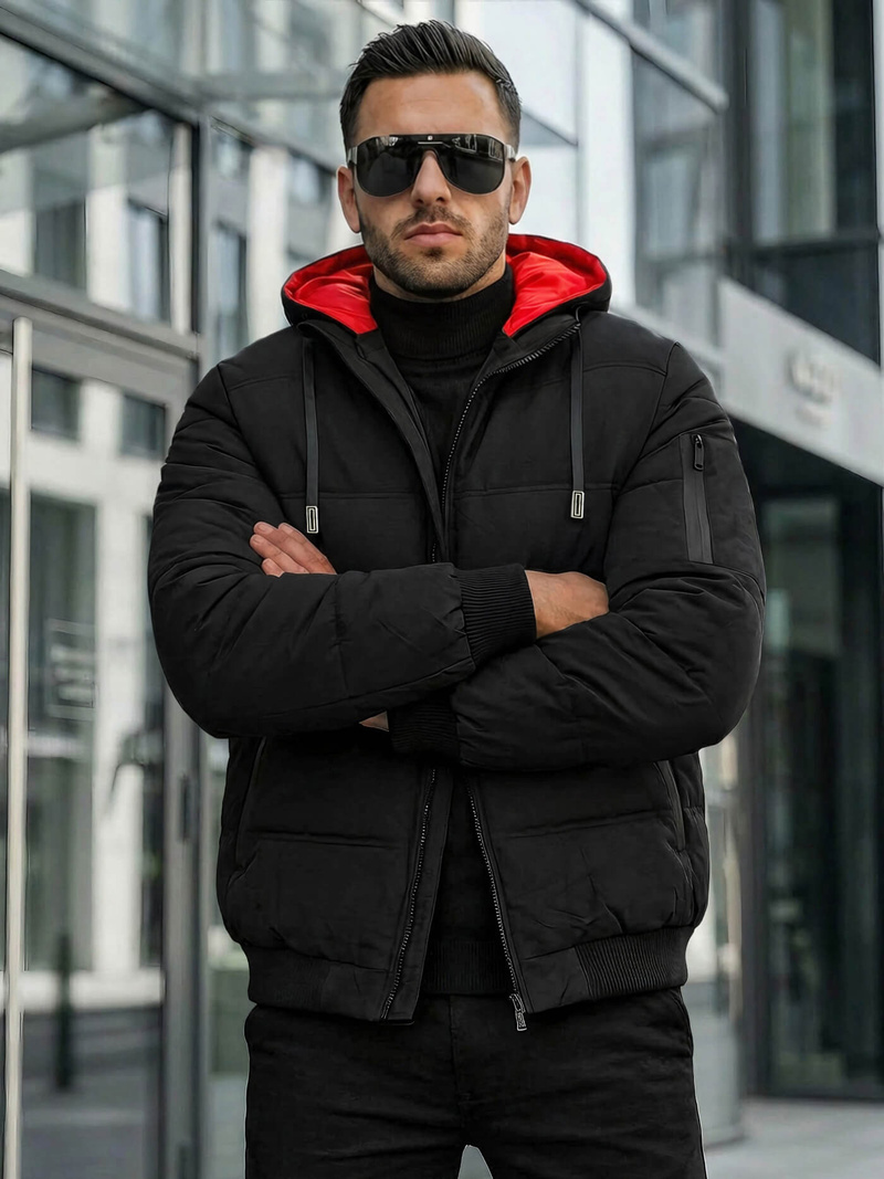 Kurtka męska pikowana czarna OZONEE JS/31M5003Z