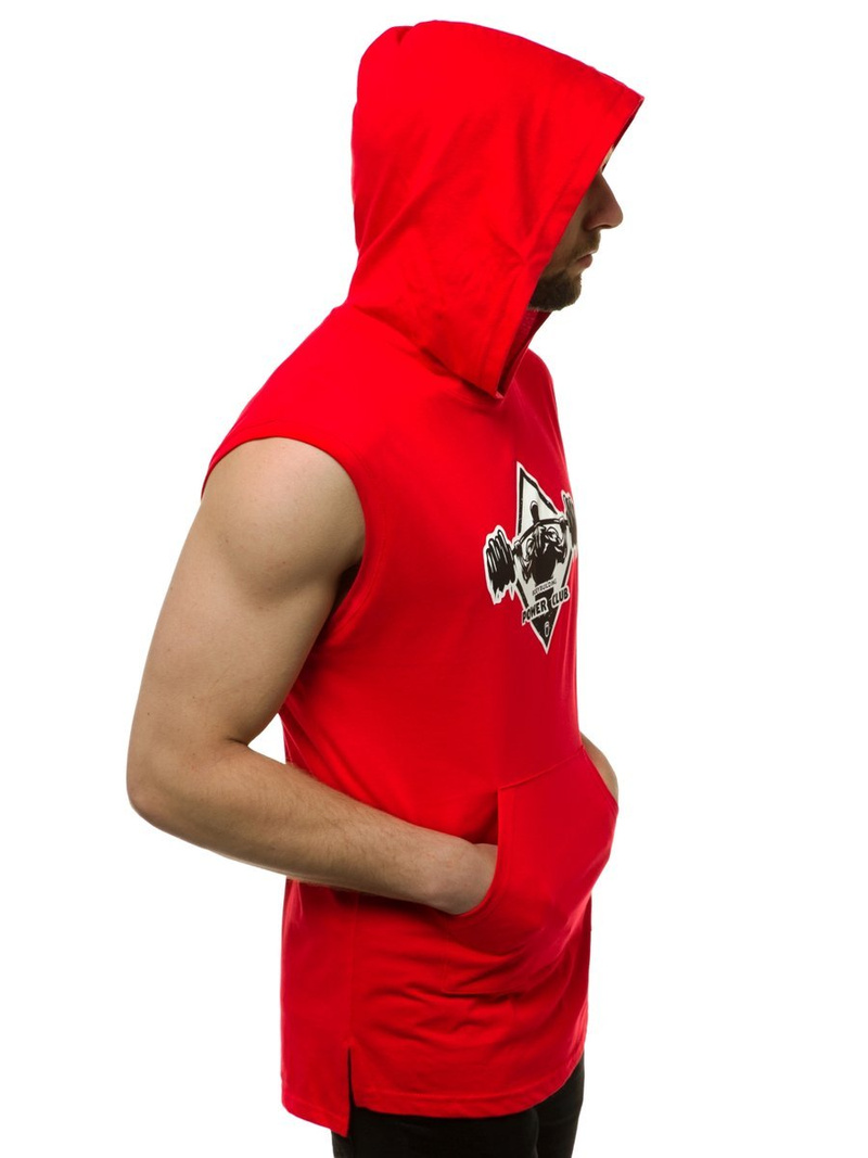 T-Shirt bez rękawów męski czerwony OZONEE MACH/M1213