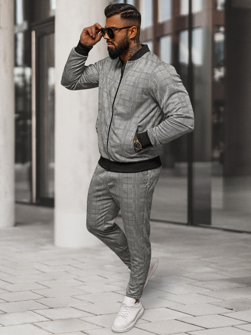 Чоловічий комплект чорний - піджак та штани чінос OZONEE O/3C107