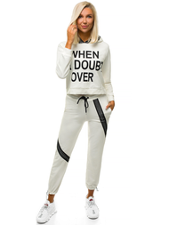 Жіночий спортивний костюм з двох частин Кремовий OZONEE X/1001