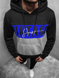 Bluza z kapturem męska czarna OZONEE JS/KS1911Z