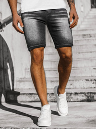 Spodenki męskie jeansowe czarne OZONEE JS/KK1072Z