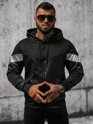 Bluza z kapturem męska czarna OZONEE O/3A77