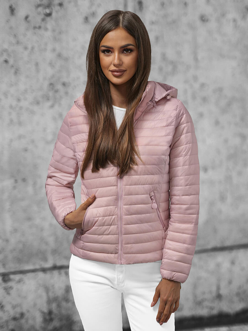 Kurtka damska pikowana pudrowa OZONEE O/H117