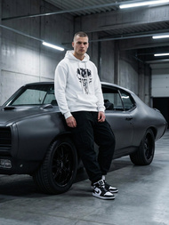 Bluza z kapturem męska biała OZONEE JS/65B3907/1Z