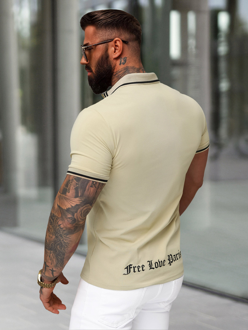 Футболка Поло Чоловіча Бежева OZONEE O/YN2/559