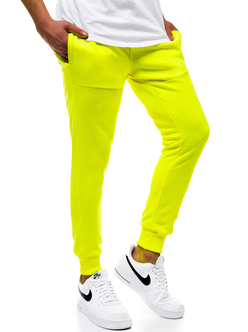 Spodnie dresowe męskie żółte-neon OZONEE G/11129