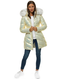 Kurtka zimowa damska parka z futerkiem biała OZONEE O/DK026/10
