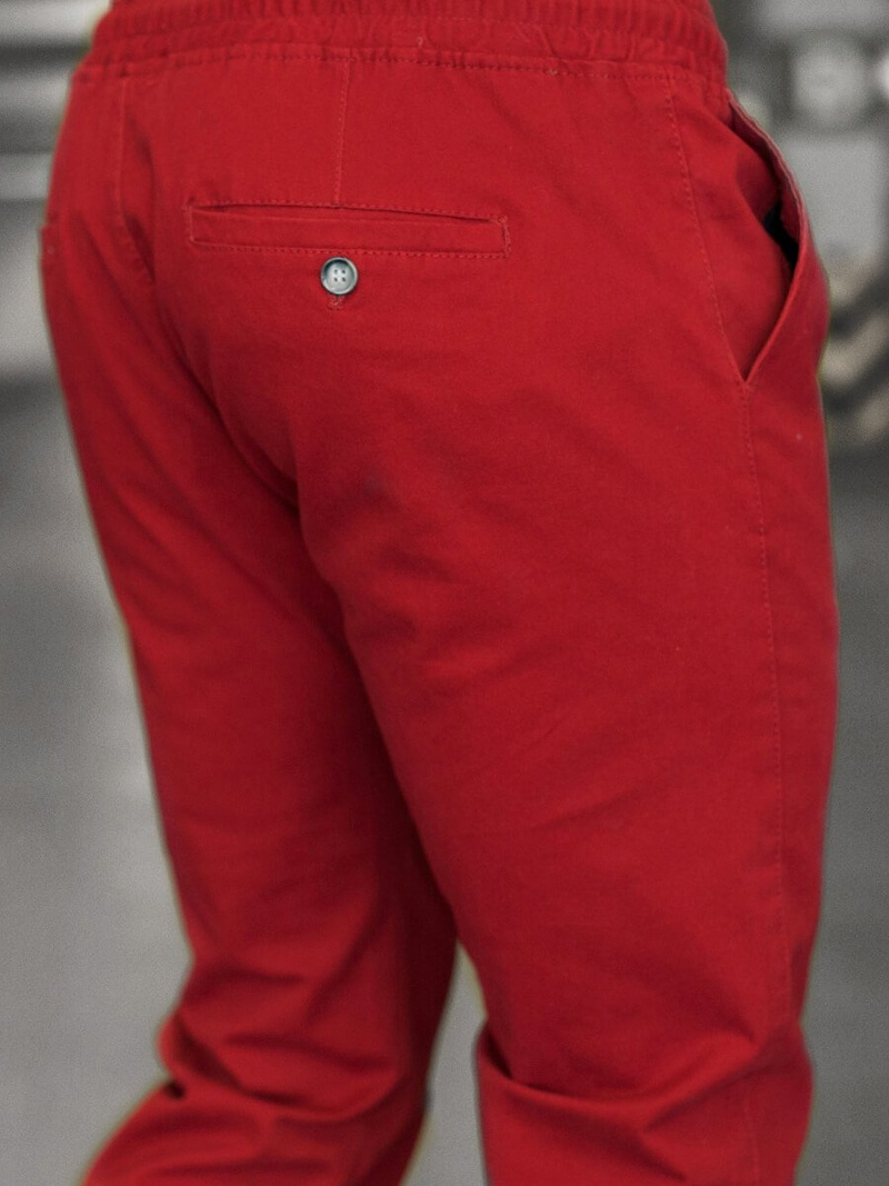 Spodnie męskie chino joggery bordowe OZONEE JB/JP1145/3