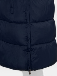 Kamizelka damska długa pikowana z kapturem granatowa OZONEE O/81276