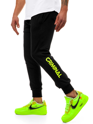 Spodnie dresowe męskie czarno-żółte OZONEE G/11129