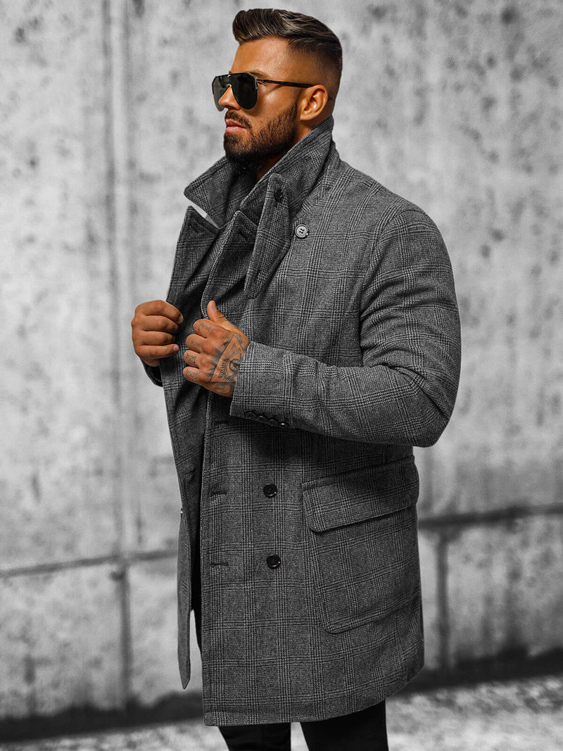 Пальто чоловіче Графітовий OZONEE JS/JP1191Z