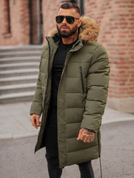 Kurtka zimowa męska długa ciemno-zielona OZONEE JS/25M9803/136