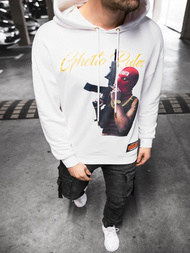 Bluza z kapturem męska oversize biała OZONEE PE/TA8403