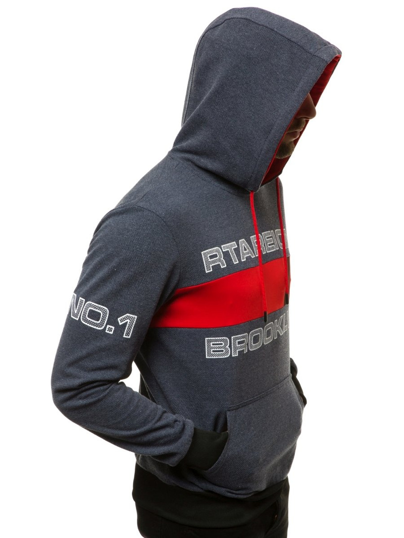 Толстовка з капюшоном чоловіча Темно-Синя OZONEE JS/DD20131