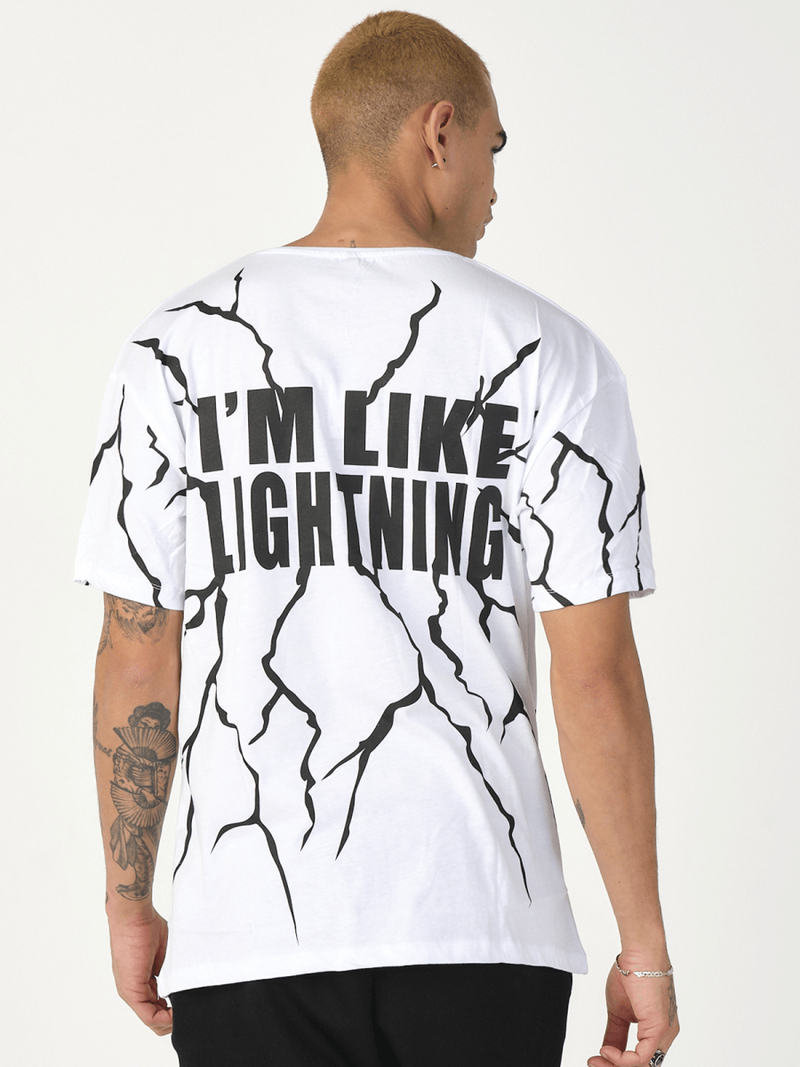 T-Shirt męski z nadrukiem biały OZONEE MR/21537