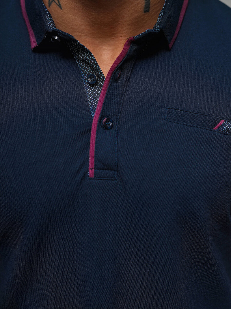 Футболка Поло Чоловіча Tемно-Cиня OZONEE O/DA758