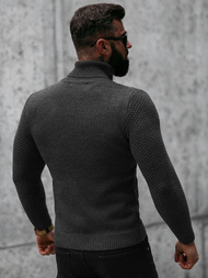 Sweter męski golf grafitowy OZONEE NB/MM6012/3Z