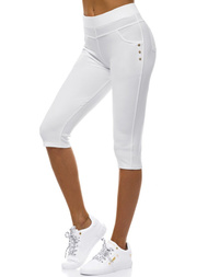 Legginsy krótkie damskie białe OZONEE JS/1041/A11