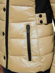 Kurtka zimowa damska z futerkiem beżowa OZONEE O/DK066/70