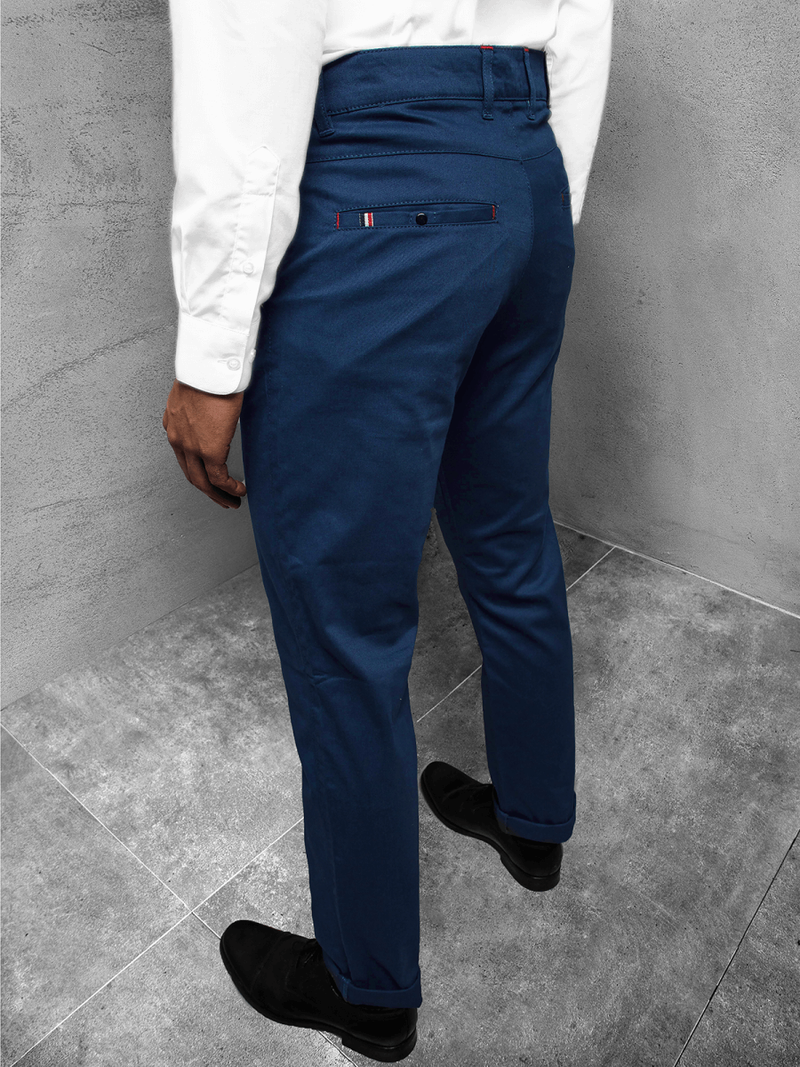 Spodnie chinosy męskie niebieskie OZONEE R/9072