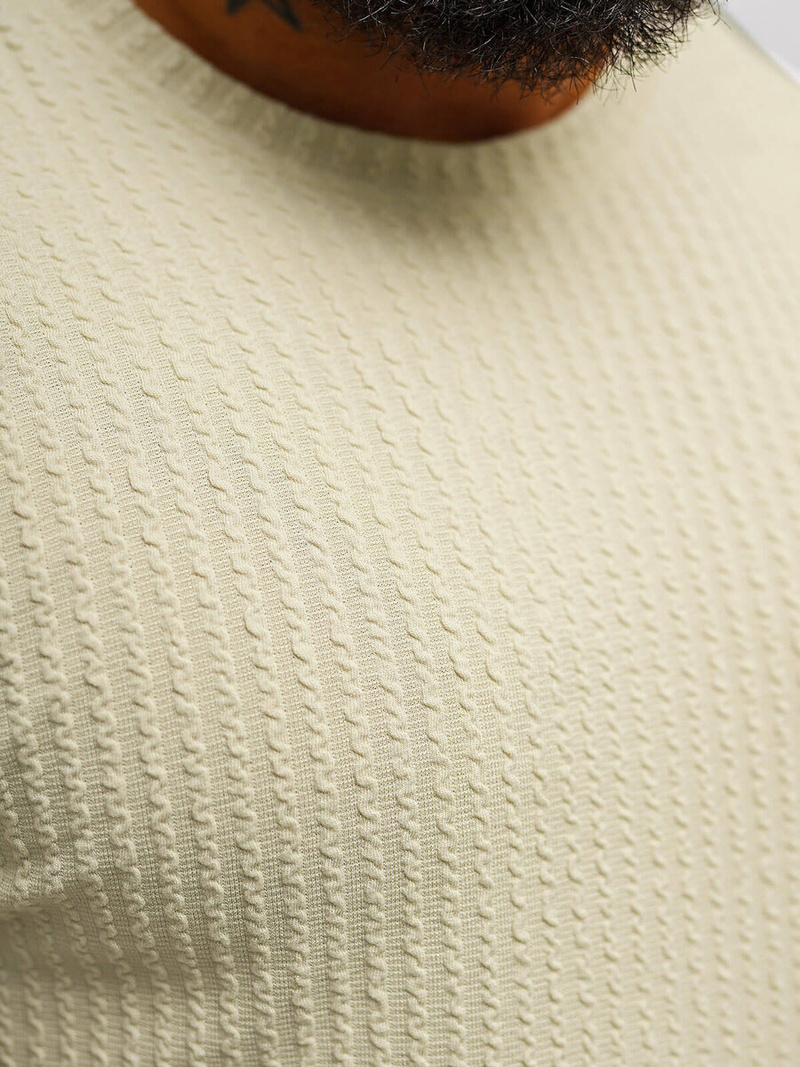 T-shirt męski beżowy OZONEE O/7766T