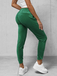 Spodnie dresowe damskie welurowe zielone OZONEE O/CR98108