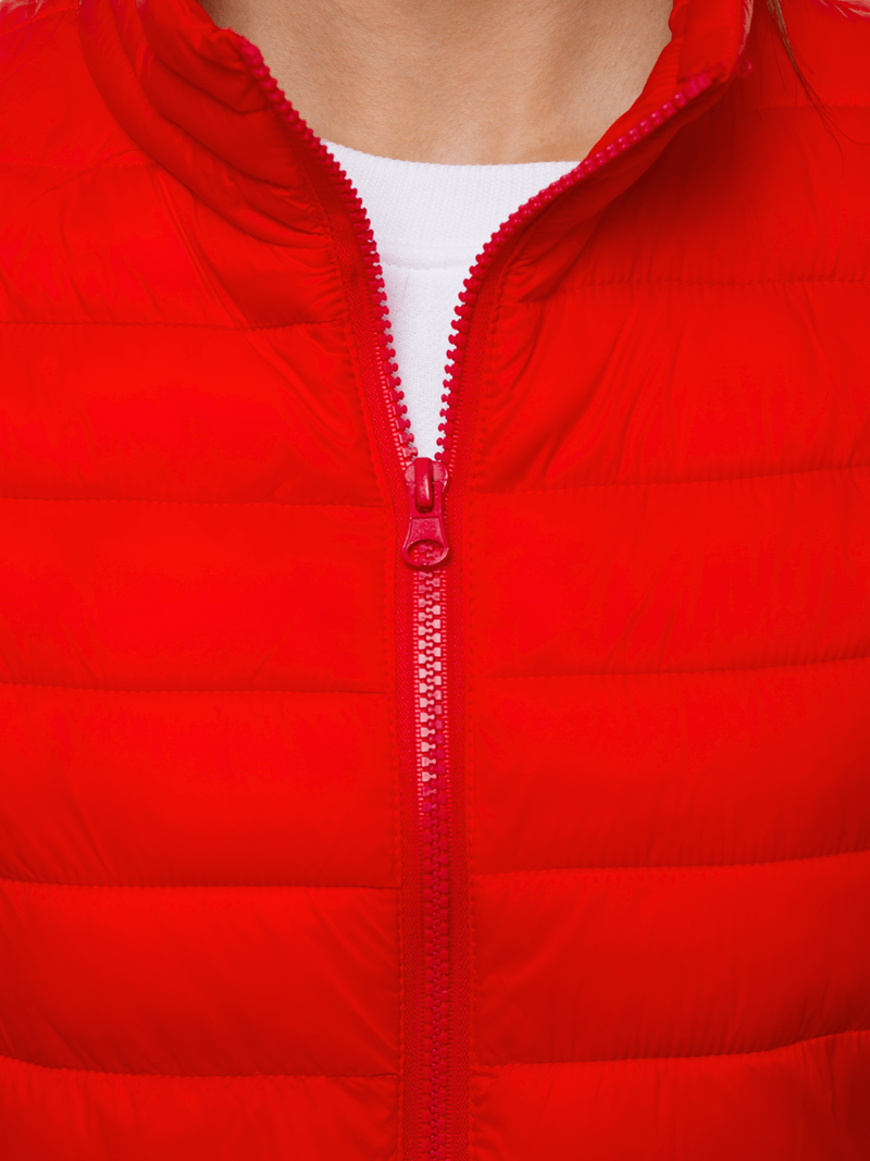 Kamizelka damska pikowana czerwona OZONEE JS/M23038/270