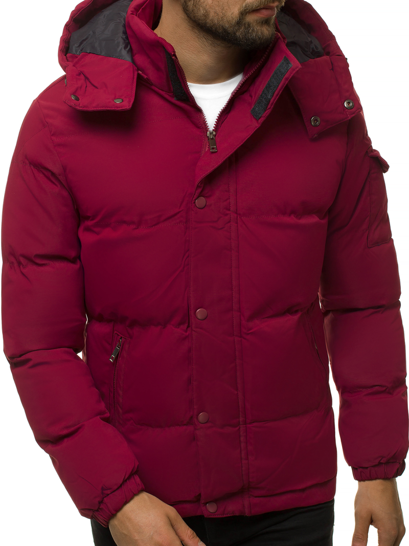 Kurtka zimowa męska pikowana bordowa OZONEE JB/JP1163/1