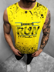 T-Shirt bez rękawów męski żółty OZONEE JS/KS2075Z