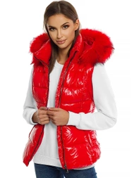 Стьобаний жіночий жилет червоний OZONEE O/DK027/4