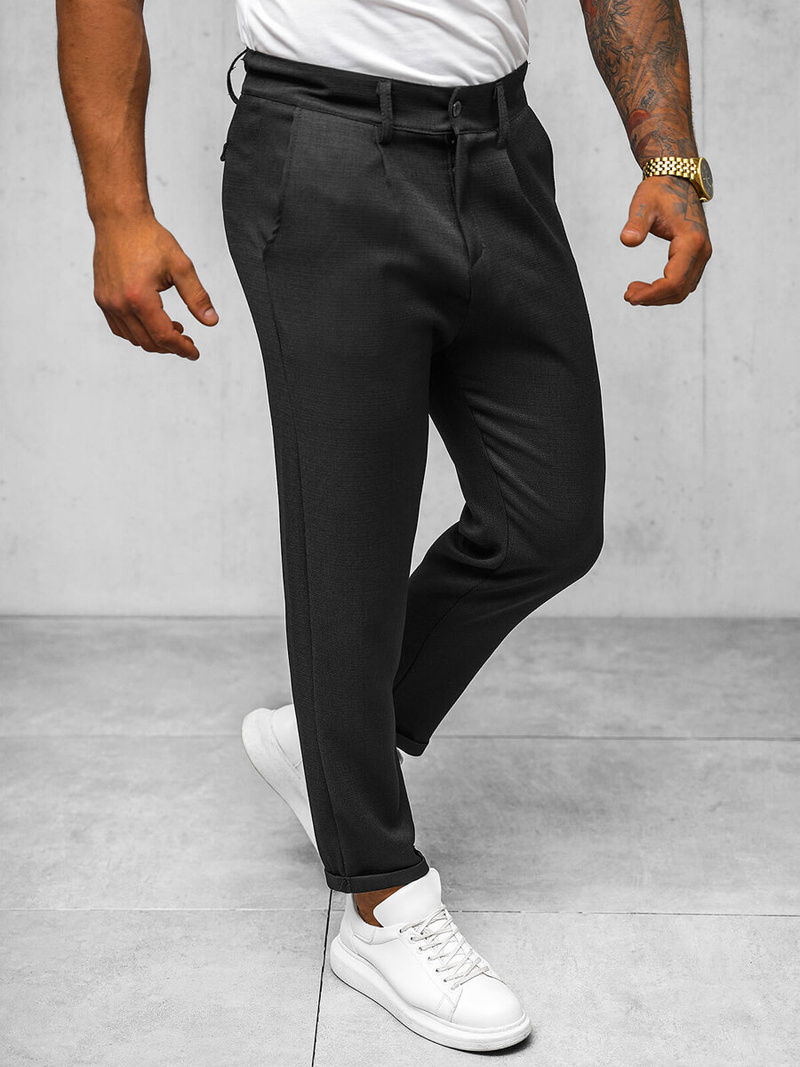 Spodnie męskie chino czarne OZONEE O/K971SP