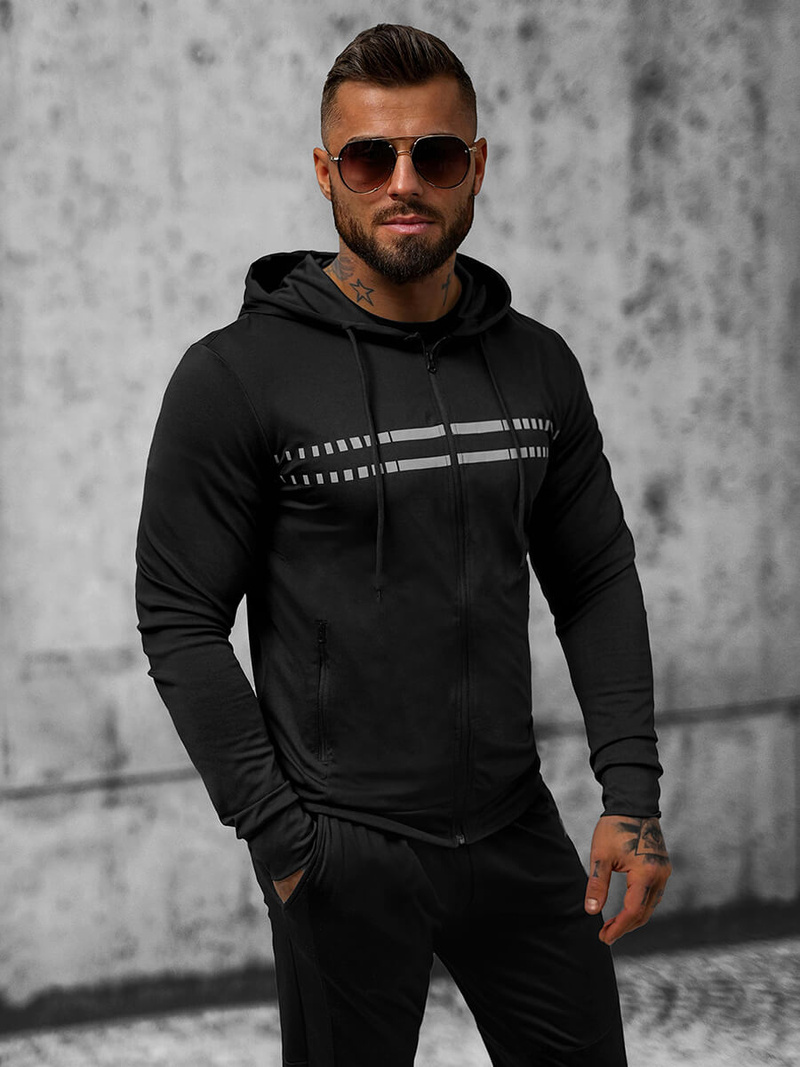 Kurtka przejściowa męska czarna OZONEE JS/M10306