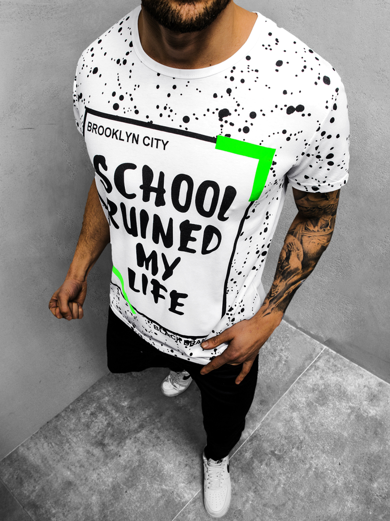 Футболка чоловіча Бiлий OZONEE JS/KS1978Z