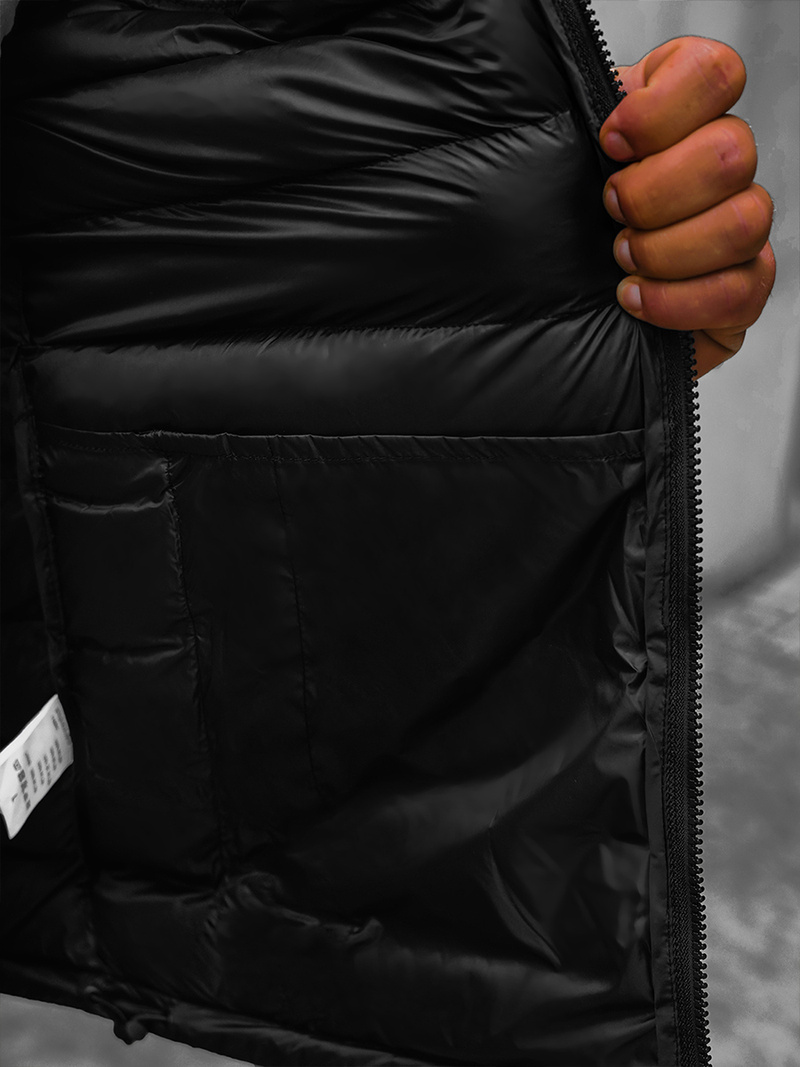 Kurtka zimowa męska pikowana czarna OZONEE O/515Z