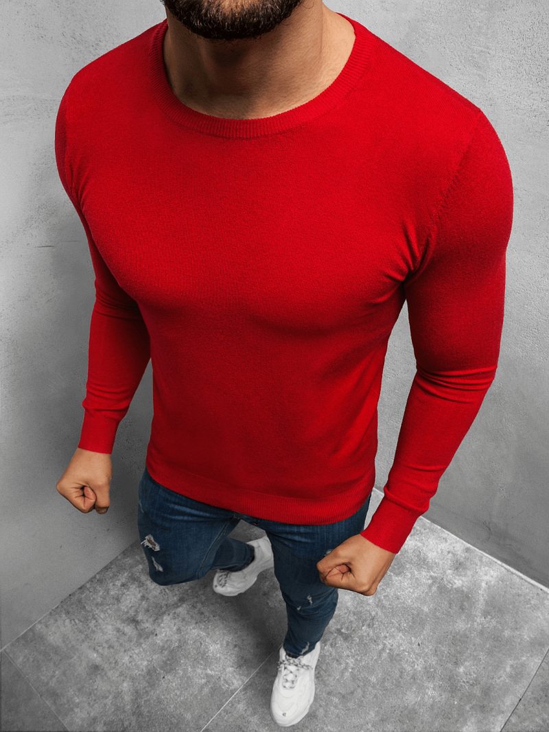 Светр чоловічій темно-червоний OZONEE TMK/YY01/6