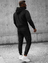 Komplet dresowy męski welurowy czarny OZONEE O/12137