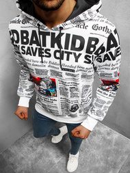 Bluza z kapturem męska biała OZONEE O/HM726Z