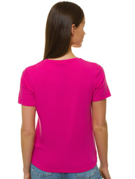 T-Shirt damski bez nadruku różowy OZONEE JS/SD211/19