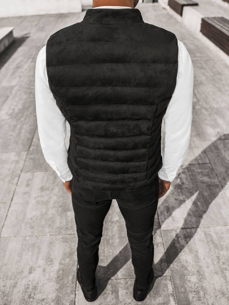 Kamizelka męska pikowana czarna OZONEE DE/2094