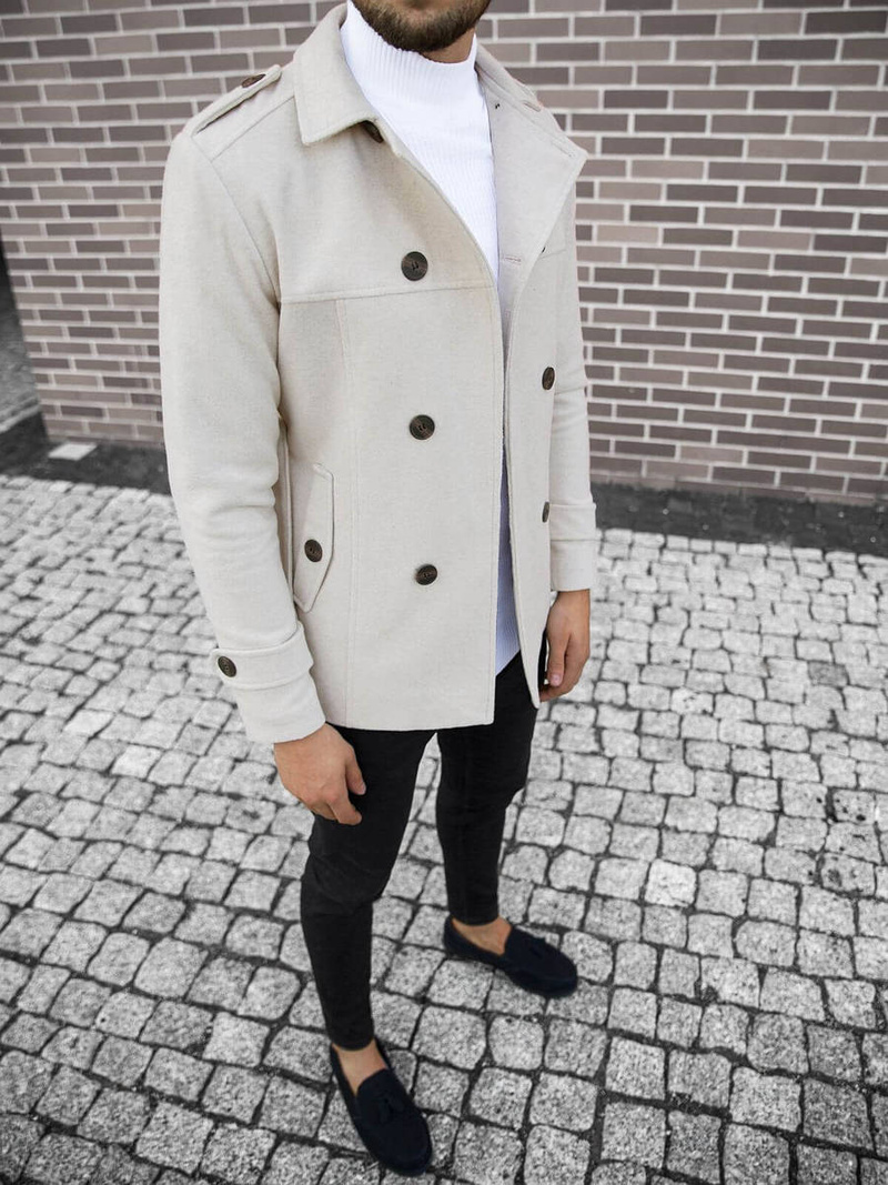 Пальто чоловіче Яскраво-екрю OZONEE O/5627