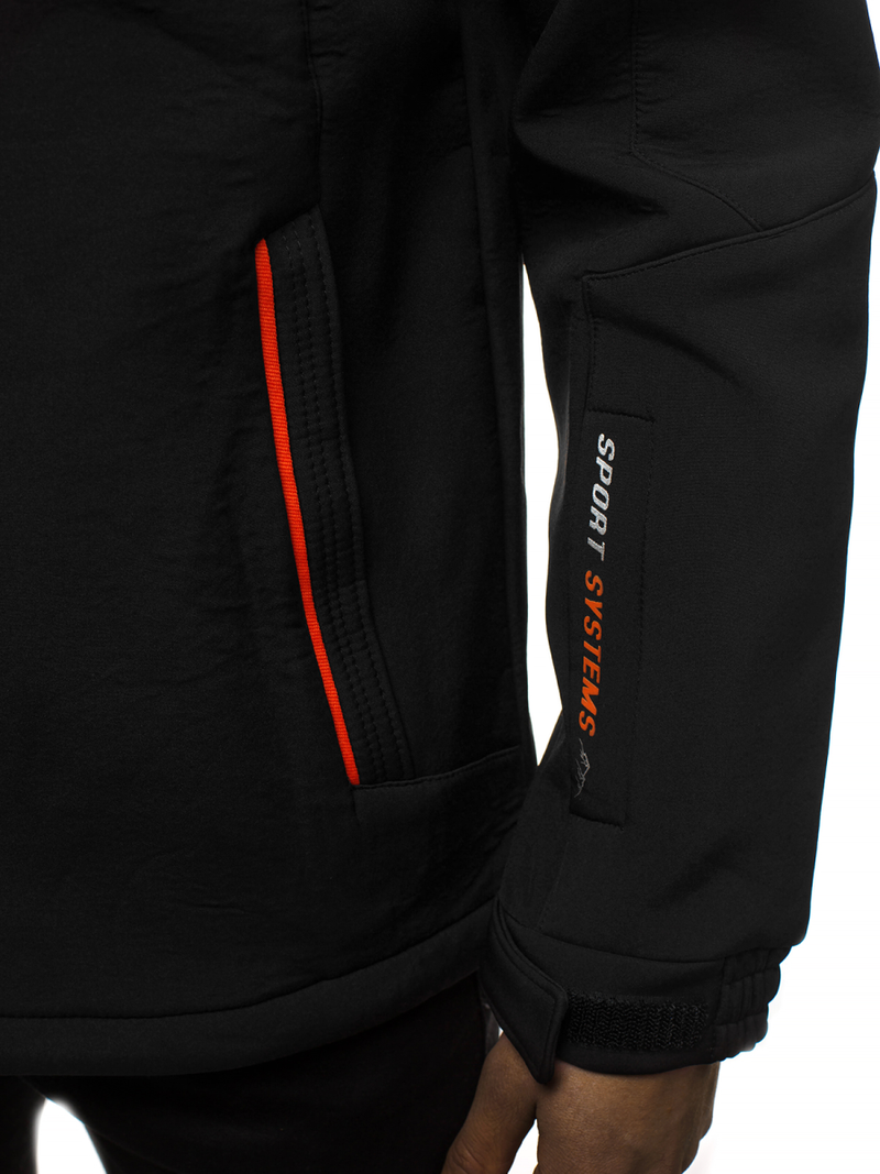 Kurtka męska softshell czarno-pomarańczowa OZONEE GE/12259